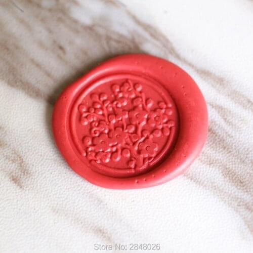 Plum flower wax seal stamp, sealing wax for wedding, gift for her, brass seal stamp, floral stamp