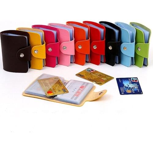 Credit Card Storage Bags Holder 24 Bits Card Case Business ID Card Organizer Portable Men Women Wallets Random Color