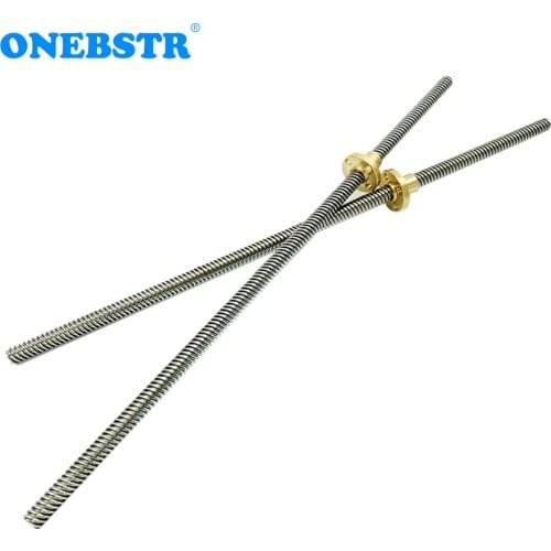 T8-2-8D Lead Screw Length 500mm Stainless Steel Dia 8mm Pitch 2mm Lead 8mm RepRap 3D Printer Accessories Free Shipping