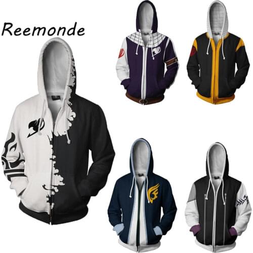 Anime Hoodie FAIRY TAIL Cosplay Clothes Mens Hoodie Sweatshirt Cool Coat Hoodies Autumn Women Halloween Costumes Men Black Tops