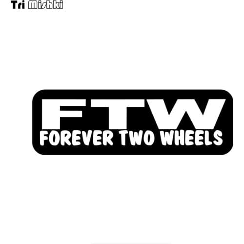 Tri mishki HZX1345 forever two wheels car sticker Vinyl Decals Waterproof Motorcycle sticker on Car Body Rear Window