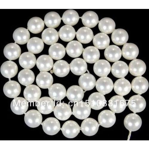 10mm White AAA South Ocean Shell Pearls Loose Beads 15"xu79