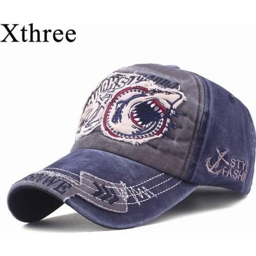 Xthree New Cotton Men baseball cap for women snapback hat Shark embroidery bone caps gorras casual casquette men baseball hats