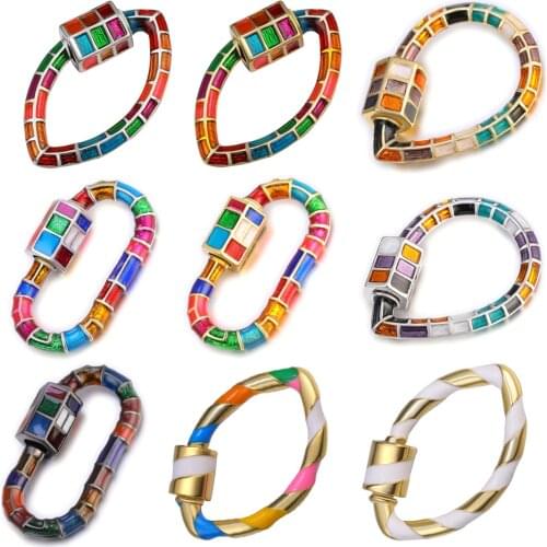 DIY Necklace Bracelet For Women Carabiner Lock Clasps Supplies Decorative Screw Accessories For Pendant Punk Jewelry Making