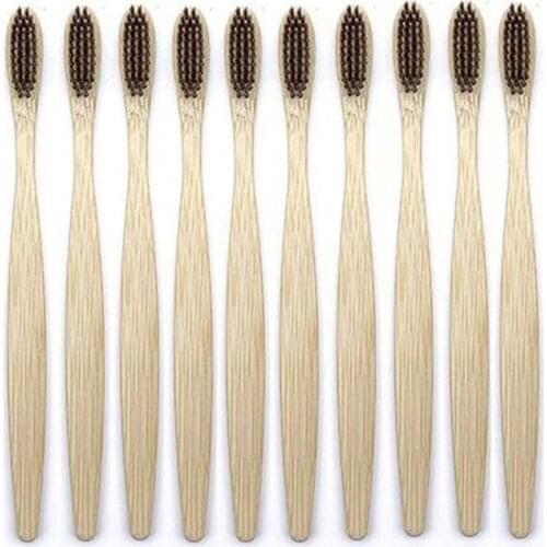 10pcs/set Natural Bamboo Toothbrush Soft Bamboo Toothbrush With Bristles Oral Care Toothbrush For Teeth Care