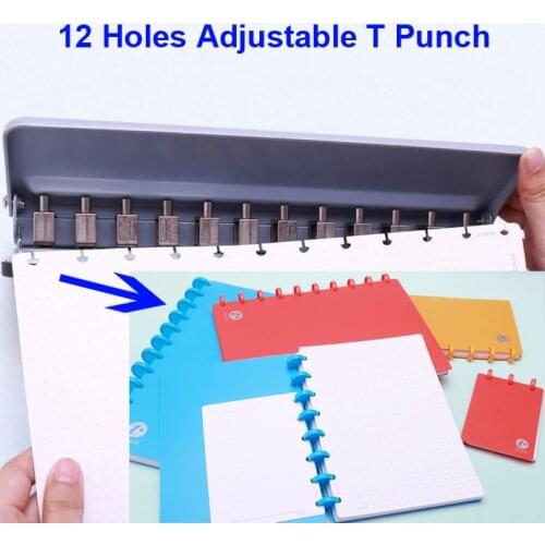 12 Holes Puncher T Mushroom Paper Cutter Loose-Leaf A4 A5 B5 Hole Punch School Office Binding Stationery perforadora de papel