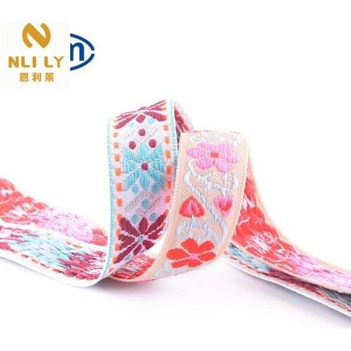 50 Yards Polyester Jacquard Ribbon Embroidery Ribbon Flower Braided Ribbon Decorative Curtain Home Textile Accessories
