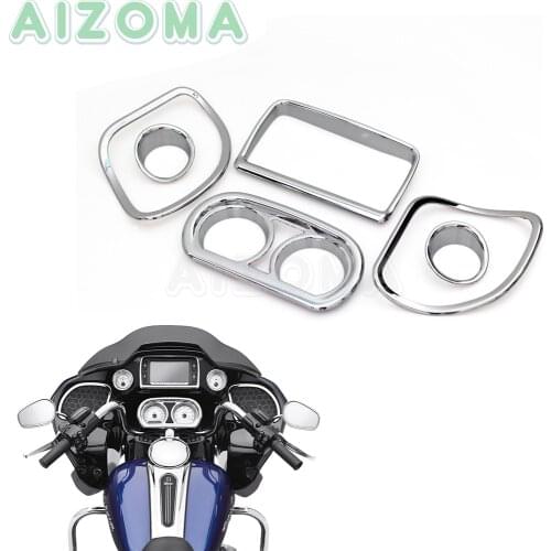 6pc Motorcycle Inner Fairing Speedometer Radio Speaker Trim Cover for Harley Touring Road Glide Special FLTRX FLTRU FLTRXS 15-18