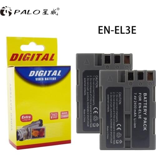2pcs Palo 2400mAh EN-EL3E EN EL3 ENEL3E Li-ion Digital Camera Battery Pack for Nikon D90 D80 D300 D300s D700 D200 D50 D70s D100