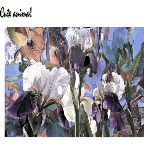 DIY 5D Diamond Painting Abstract iris flower full square drill Cross Stitch Diamond Mosaic Diamond Embroidery Rhinestone Decor