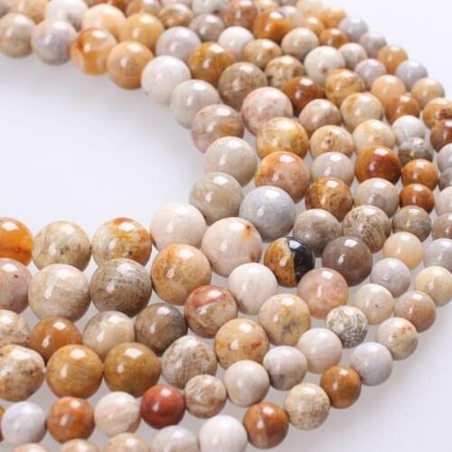 Natural Stone Beads Coral Fossils Chrysanthemum Stone Round Loose Beads 4 6 8 10 12mm For Bracelets Necklace Diy Jewelry Making