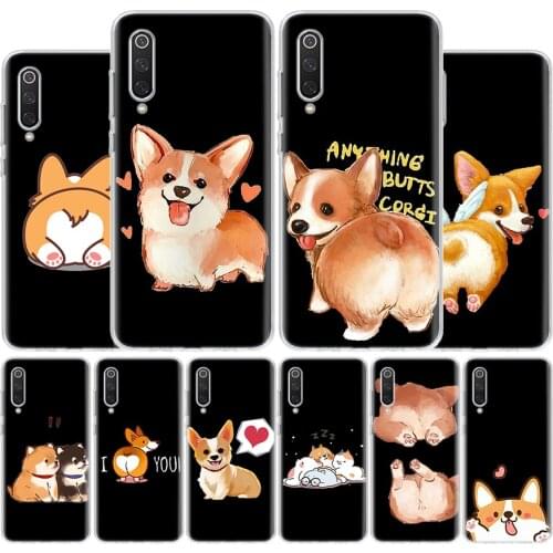 Cartoon Dog Ass Super Cute Corgi Cover Phone Case For Xiaomi Redmi Note 10 9 9S 8T 8 7 6 5 9A 6A 7A 8A 9C K20 S2 Pro Luxury Soft