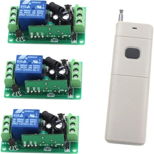 DC 12V 10A 1 CH 1CH RF Wireless Remote Control Switch System, Remote Light Switch 3000m Long Distance Transmitter Receiver