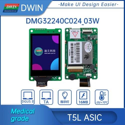 DWIN 2.4 Inch 320*240 TN TFT LCD Display Smart UART 262K Colors Touch Panel Standard instruction set (TA) / DGUSⅡ system