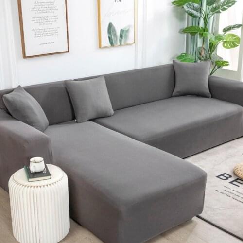 Elastic Plain Solid Sofa Cover Stretch Corner Sofa Covers for Living Room Tight Wrap All-inclusive Couch Cover ArmChair Cover