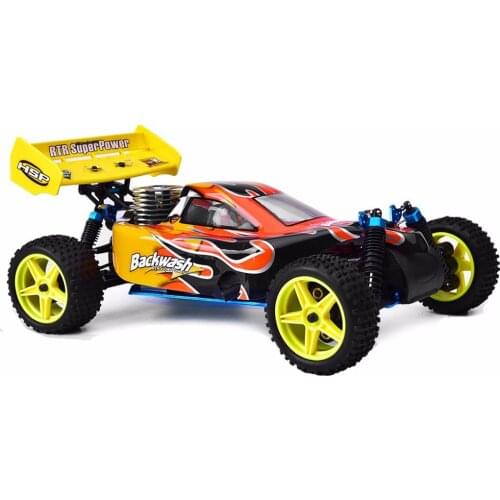 HSP 94166 1/10 4WD 2.4G RC Off-road Buggy Methanol Powered Car with Level 18cxp Engine - Yellow