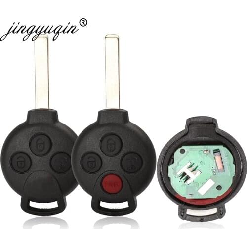 Jingyuqin 10pcs 3/4 Buttons 433Mhz ID46 Car Remote Key for Mercedes Fit Benz Smart Smart Fortwo 451 2007-2013