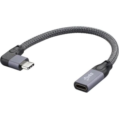 100W PD 5A Curved USB3.1 Type-C Extension Cable 4K @60Hz 10Gbps USB-C Gen 2 Extender Cord For Macbook Nintend H P Laptop 1M
