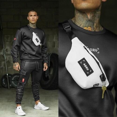 Mens Outdoor Shoulder Bag Running Phone Pouch Streetwear Hip Hop Waist Pack Sports Accessories Gym Training Fitness Chest Bags