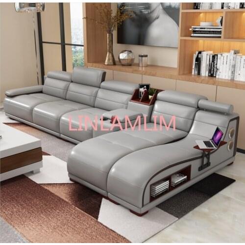 Living Room Sofa set corner sofa massage real genuine cow leather sectional sofas neoclassical muebles de sala moveis para casa