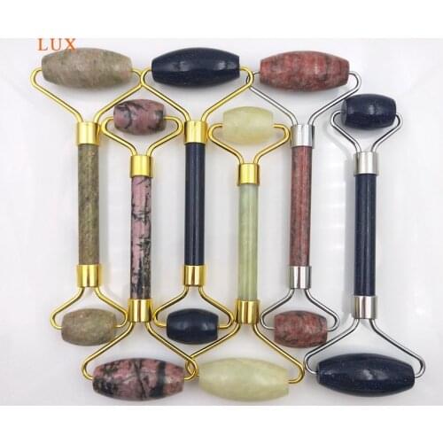 Natural Obsidian Rhodonite Roller Massage Stick Germanium Stone Roller Massager relieve fatigue Brush Skin Health Beauty Tool