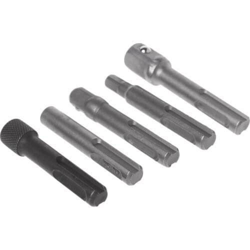 2021 New 5Pcs SDS Plus 1/4 Hex Socket Driver Hammer Drill Bit Chuck Adaptor Bar Kit Set