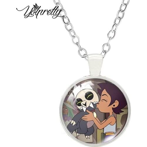 2021 New Cartoon The Owl House Round Glass Cabochon Pendants Necklace Jewelry