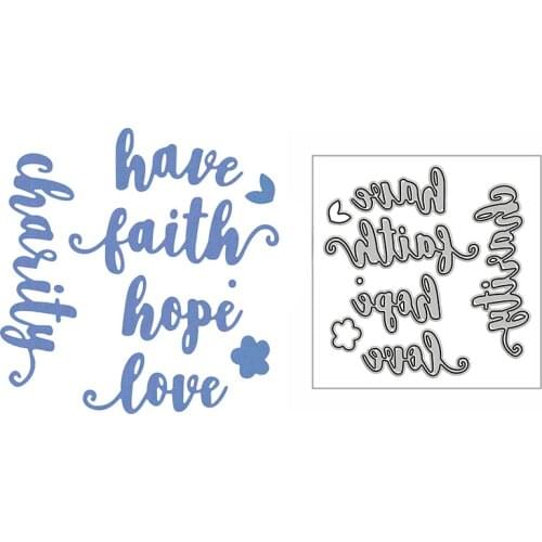 New Have Faith Hope Love Words 2021 Metal Cutting Dies for DIY Scrapbooking and Card Making Decor Embossing Craft No Stamps Set