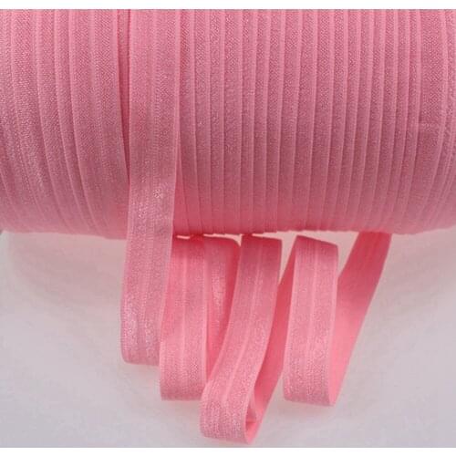Garment using plain color foe 5/8" 16mm solid color fold over elastic ribbon #150 pink