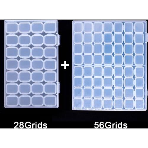28/56 Grids Diamond Painting Accessories Box Rhinestone Embroidery Crystal Bead Organizer Storage Boxes Case Container Tools
