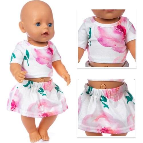 Hot Flower Dress Doll Clothes Fit 17 inch 43cm Doll Clothes Born Babies Doll Clothes For Baby Birthday Festival Gift