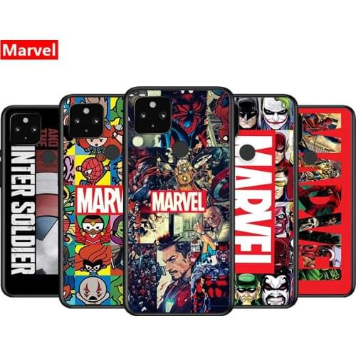 Marvel Avengers Logo For Google Pixel 5 4A 5G 4 XL Soft Shell TPU Silicone Black Cover Phone Case