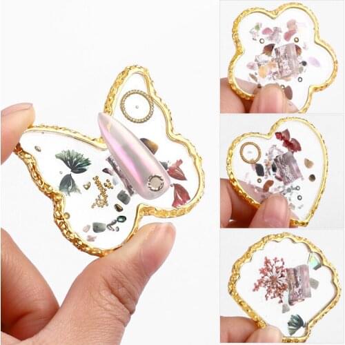 TIANMI Crystal Agate Nail Polish Palette Phnom Penh Love Butterfly Resin Nail Work Display Stand Novice Nail Training Tool