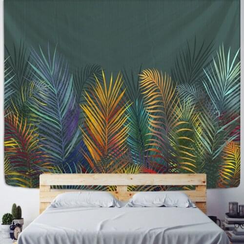 Solid Color Plant Tapestry Wall Hanging Simple Bohemian Polyester Sleeping Mat Bedroom Decorative Background Cloth