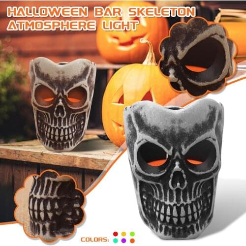 Halloween Decoration Trickery And Trickery Props Luminous Resin Ghost Skull Decorative Lights for Rooms Lighting for Bedroom