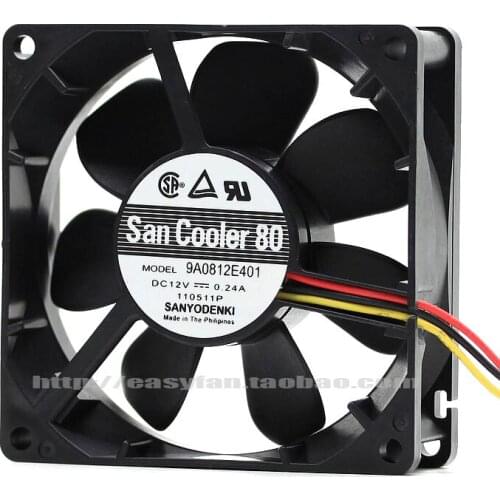 NEW SANYO DENKI SAN ACE 8025 12V 0.24A 9A0812E401 high air volume cooling fan