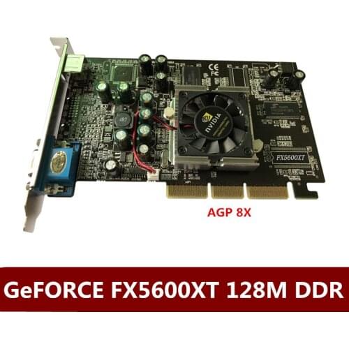 High-quality AGP graphics card Original For GeFORCE FX5600XT 128M DDR AGP 8X video card VGA interface 1pcs