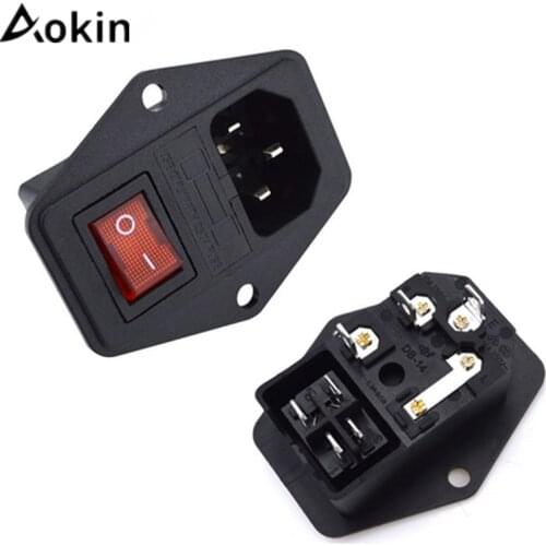 3D Printers Parts 10A 250V Power Switch Ac Part For Makerbot For Ultimaker 3 In 1 Fuse Supply Socket Outlet Red Black Triple