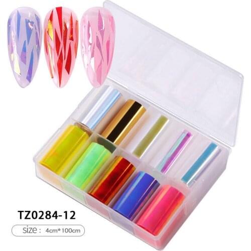 10 grid nail art star transfer paper nail jewelry hot style retro transparent laser transfer paper solid color multicolor