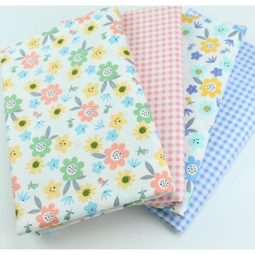 160x50cm Idyllic Small Floral Flower Twill Cotton Sewing Fabric,making Childrens Summer Quilt Girls Dress Clothing Cloth