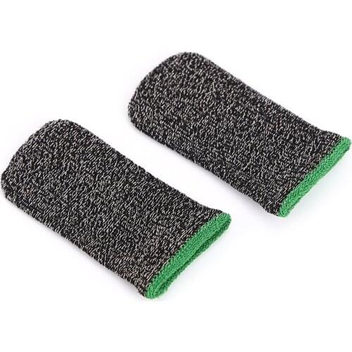 2pcs 24-Stitch Breathable Mobile Game Controller Finger Sleeve Cover Sweat Proof Anti-Skid Touch Screen Finger Thumb Glove