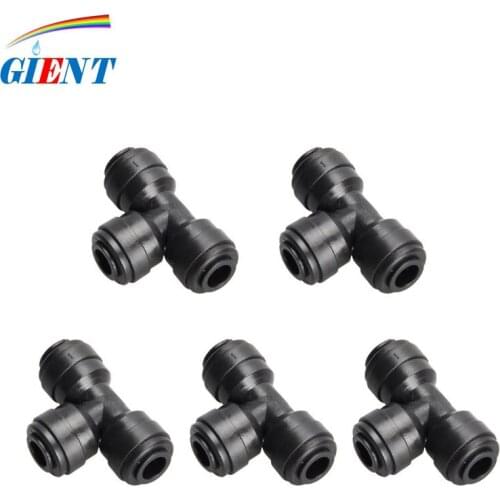 5Pcs 1/4'' 3-Way POM Tee Joint Connector Coupler Plumbing Flexible Pipe Garden Water Quick Connectors Fittings T Type Joint