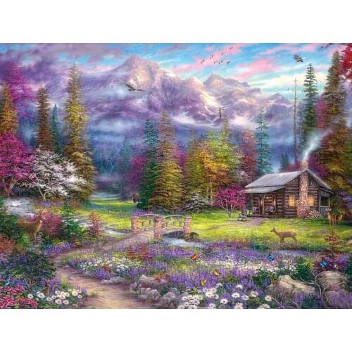 5D DIY Diamond Painting Scenery Forest Cross Stitch Full Diamond Embroidery Mosaic Needlework Rhinestones Home Decor Gift