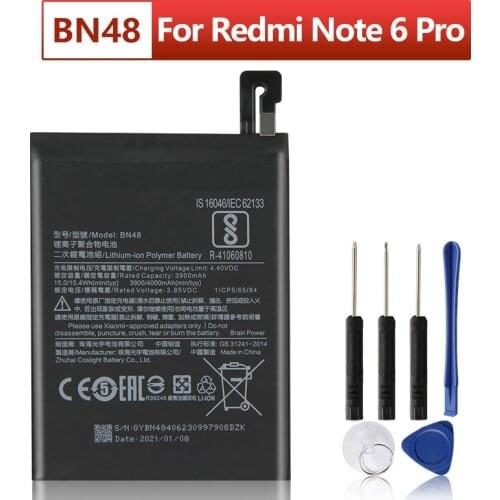 Original XIAOMI BN48 Replacement Phone Battery For Xiaomi Redmi Note 6 Pro Note6 Pro 4000mAh Authentic Phone Batteries