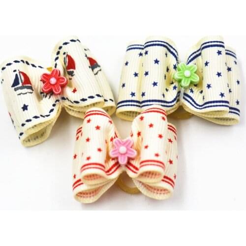 Dog hair accessories 20Pcs /Lot cute Dog Grooming Bows Dog Hair Accessories Tie Five-Pointed Star Style Dog Hair Bows
