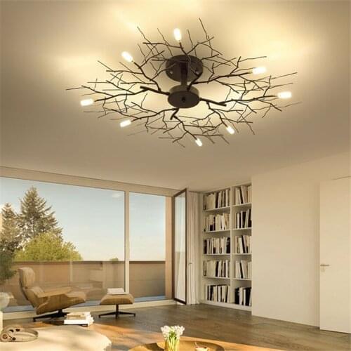 American 8/20 LED Ceiling Lamp Nordic Branch Iron Bedroom Ceiling Lights Living Room Chandeliers Ceiling Decorative Lighting