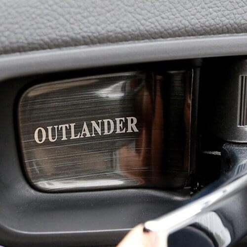 Car Door Bowl Decorated Patch Interior Handle Protector Cover Sticker for Mitsubishi Outlander 2013-2020 Accessories Car Styling