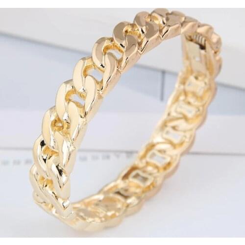 Punk Gold Chain Cuff Bracelet & Bangles For Women Charm Trendy Simple Girls Bracelet Men Jewelry Accessories Gift