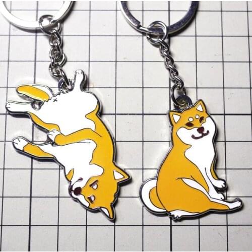 SHIBA INU keychain Shiba Doge Keyring 3D Pendant Gift Collectibles Metal Shiba Inus Fan Club Keychians Japan Dog key ring