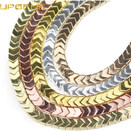 6X3mm Wholesale Arrows head Rose Gold Black Hematite Loose Spacer Beads for Jewelry Making Natural Stone Diy Necklace Bracelet